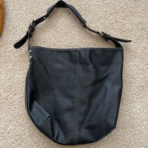 Tiganagello Black Pebble Leather Hobo Bag